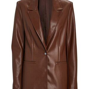 STAUD Madden Blazer in Bark Vegan Leather